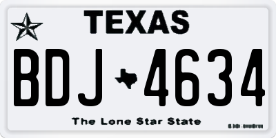 TX license plate BDJ4634