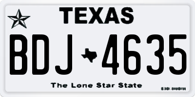 TX license plate BDJ4635