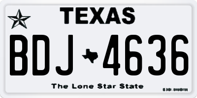 TX license plate BDJ4636