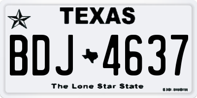 TX license plate BDJ4637