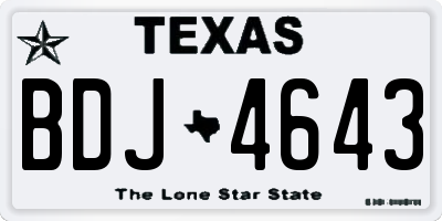 TX license plate BDJ4643