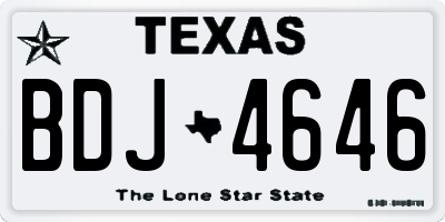 TX license plate BDJ4646