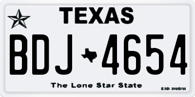 TX license plate BDJ4654