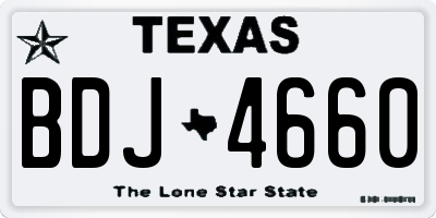 TX license plate BDJ4660