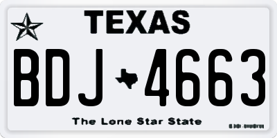 TX license plate BDJ4663