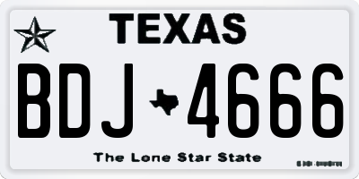 TX license plate BDJ4666