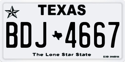 TX license plate BDJ4667