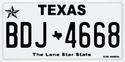 TX license plate BDJ4668