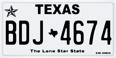 TX license plate BDJ4674