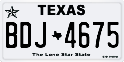 TX license plate BDJ4675