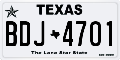 TX license plate BDJ4701