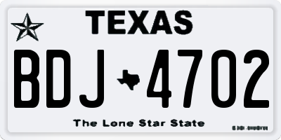 TX license plate BDJ4702
