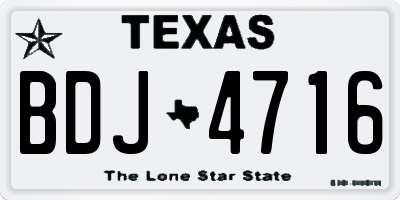 TX license plate BDJ4716