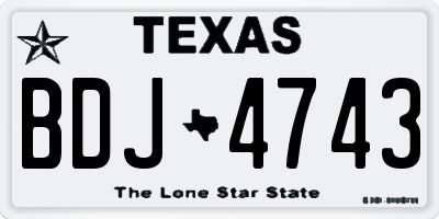TX license plate BDJ4743