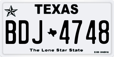 TX license plate BDJ4748