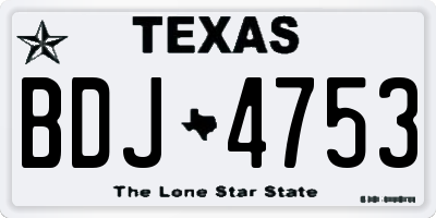TX license plate BDJ4753
