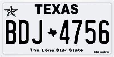 TX license plate BDJ4756