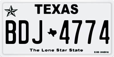 TX license plate BDJ4774