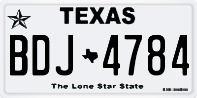 TX license plate BDJ4784