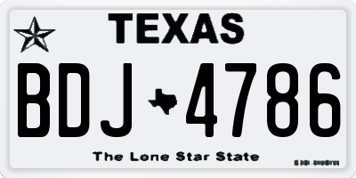 TX license plate BDJ4786