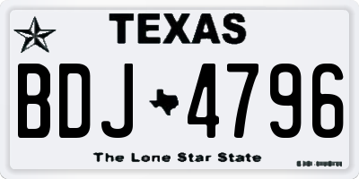 TX license plate BDJ4796