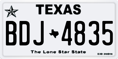 TX license plate BDJ4835
