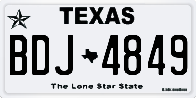 TX license plate BDJ4849