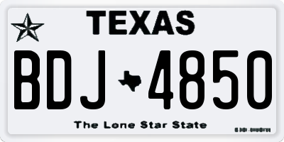 TX license plate BDJ4850