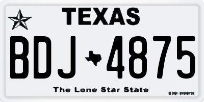TX license plate BDJ4875