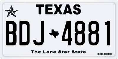 TX license plate BDJ4881