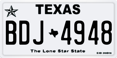 TX license plate BDJ4948