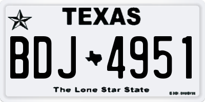 TX license plate BDJ4951