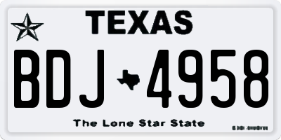 TX license plate BDJ4958