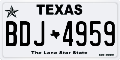 TX license plate BDJ4959