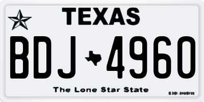 TX license plate BDJ4960