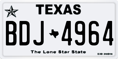 TX license plate BDJ4964