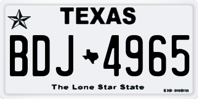 TX license plate BDJ4965