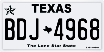 TX license plate BDJ4968