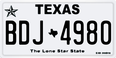 TX license plate BDJ4980