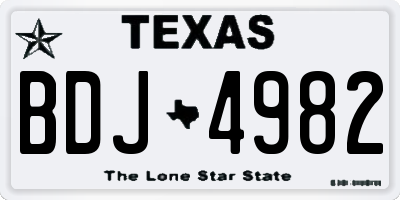 TX license plate BDJ4982