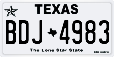 TX license plate BDJ4983
