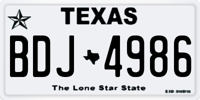 TX license plate BDJ4986