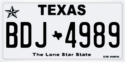 TX license plate BDJ4989