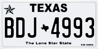 TX license plate BDJ4993