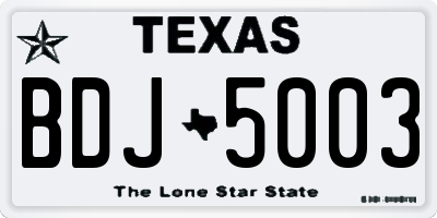 TX license plate BDJ5003