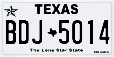 TX license plate BDJ5014