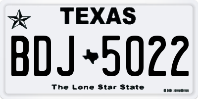 TX license plate BDJ5022