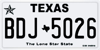 TX license plate BDJ5026