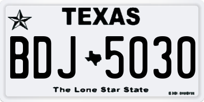 TX license plate BDJ5030