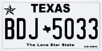 TX license plate BDJ5033